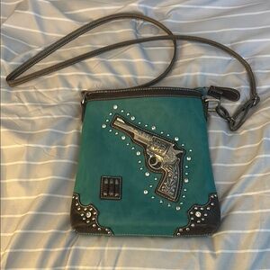 Western Crossbody Bag with Gun Design